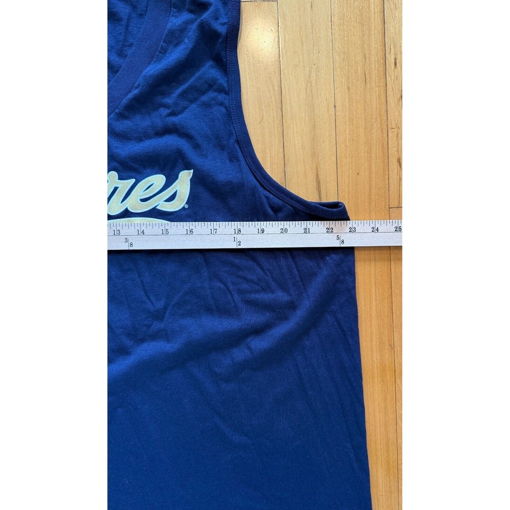 NWT Womens Sz 2XL San Diego Padres Blue Sleeveless V Neck T Shirt MAJESTIC - Picture 3 of 5